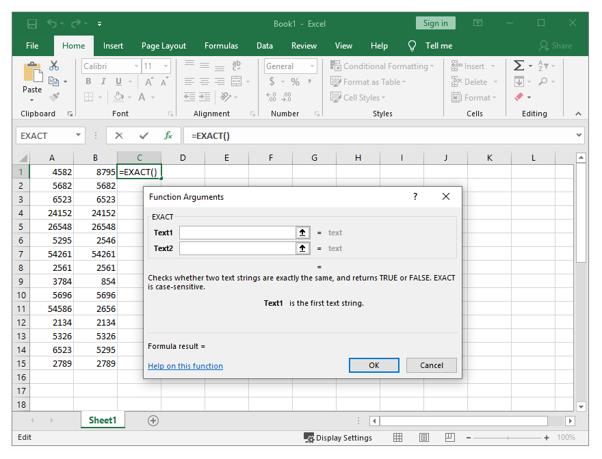 mac excel search cell for text return value
